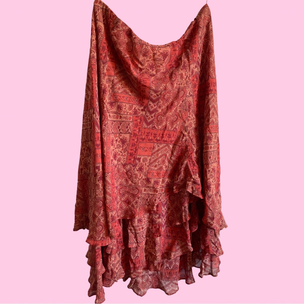 Coldwater Creek flowy ruffle midi skirt EUC - size 2X - smoke free home - boho